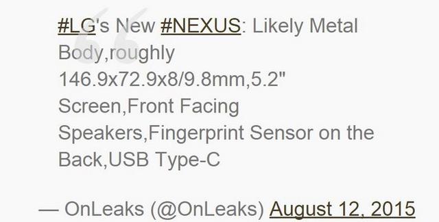 Nexus两款新机泄露 LG定制版或3098元