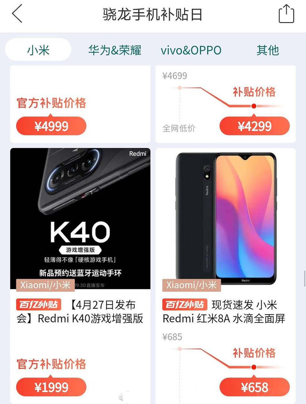 Redmi K40Ϸǿ治200g 1999Ԫ