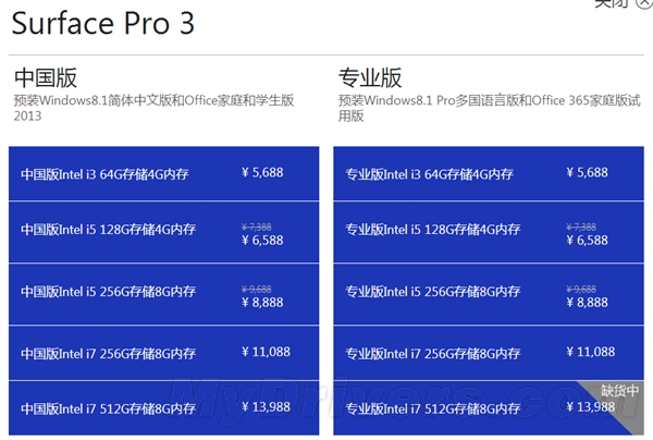 国行Surface Pro 3首次降价:真感动哭了