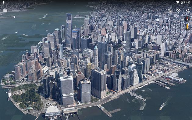 3d视图引擎,现在城市和山脉全景更加清晰细腻,与之相比苹果地图在这