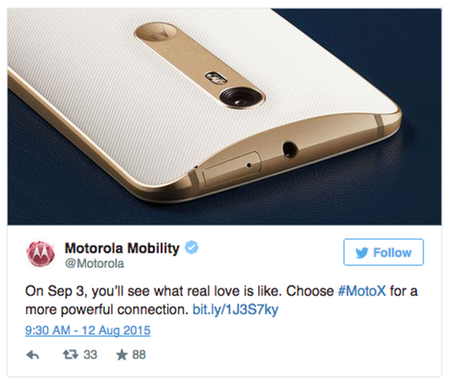 ��Ϣ��ʾMoto X Pure Edition����9��3�շ���