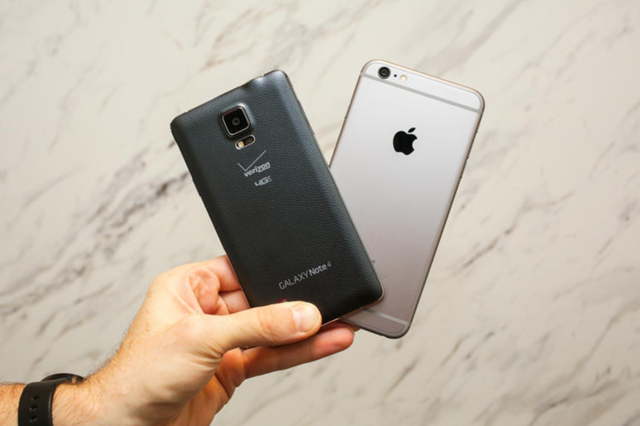 �콢��Ľ�����iPhone 6 Plus�Ա�����Note4