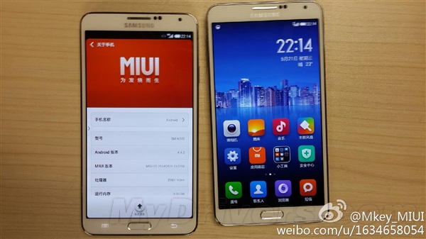 ���Ѹ��� MIUI�ٷ�����Galaxy Note 3