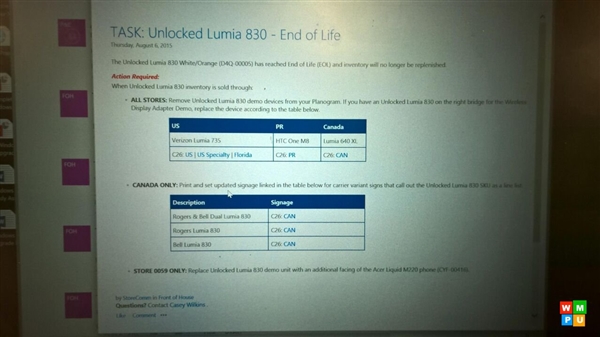 微软发狠:Lumia 830下架 宣告谢幕