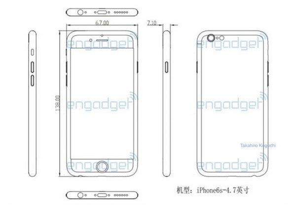 iPhone 6s设计图曝光 机身增厚0.2mm