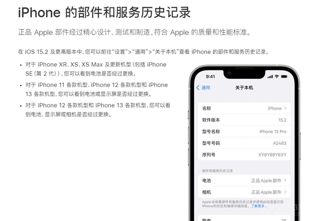 iOS 15.2可查看换过零件 换二手更有保障？
